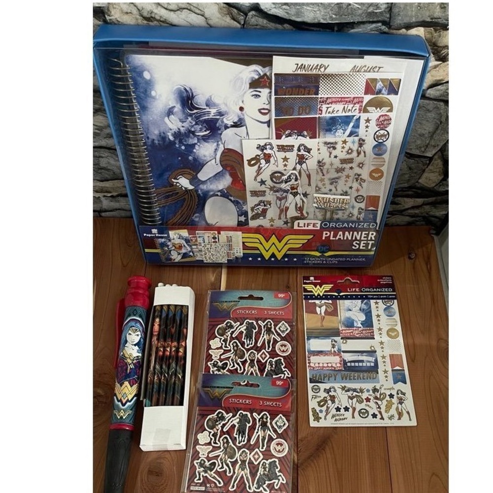 NEW Wonder Woman Planner Bundle Pen Stickers More